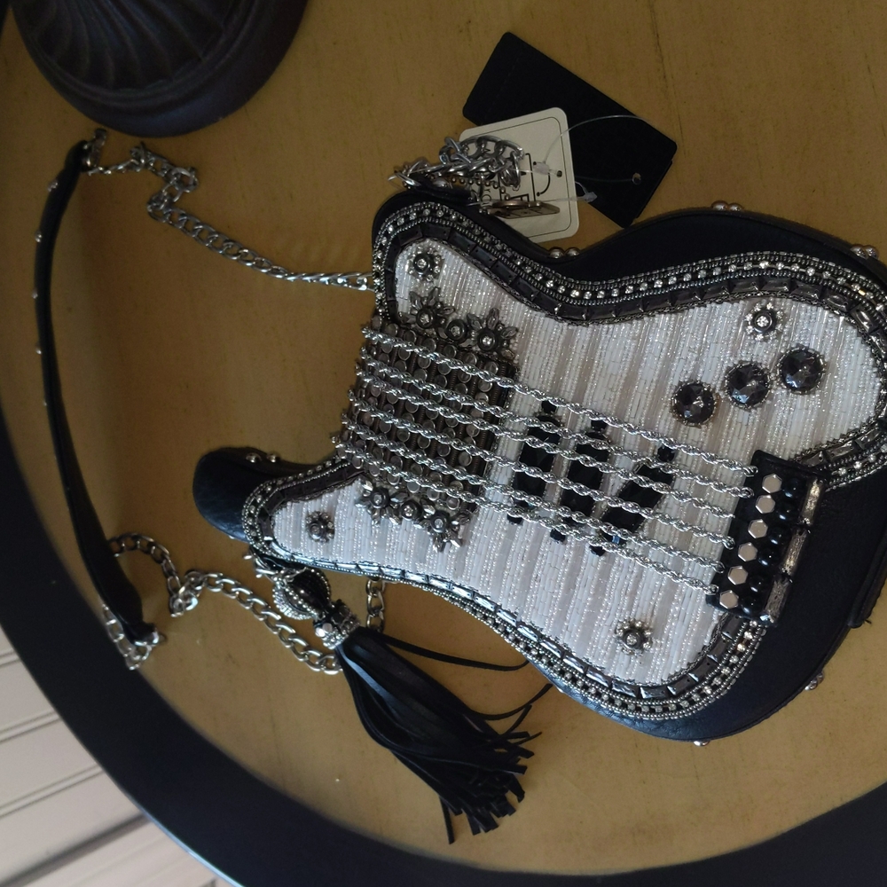 Hard Rock Mary Frances Leather Cross Body Guitar Bag 🎉HP🎉 - Picture 2 of 12